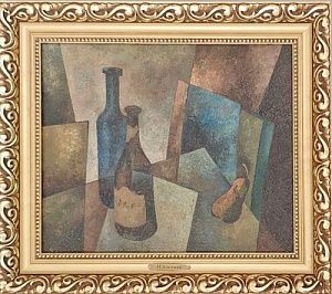 (П) [Приписывается] Альтман Натан Исаевич (1890 - 1970) - Натюрморт с бутылками. Середина ХХ в. ...