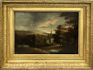 Неизвестный художник Вид с церковью. Голандия (?). Ок. 1818 г.