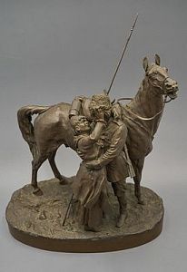 (П) Грачёв Василий Яковлевич (1831 — 1905) - Возвращение казака (Казак с казачкой), фирма ...