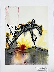(П) Дали Сальвадор (1904-1989) - Рабочая лошадь (The horse of Labor), 1983 г. 56 × 36,5 cм