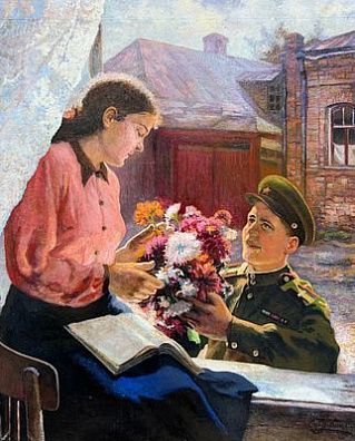 (П) Солодовник Сергей Максимович (1915-1995) - Свидание. Холст, масло. 74 х 58 см Солодовник ...