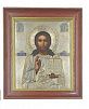 (П) Галкин С. - Икона Господь Вседержитель в киоте. Конец XIX - Начало ХХ вв. Серебро 84 пробы, ...