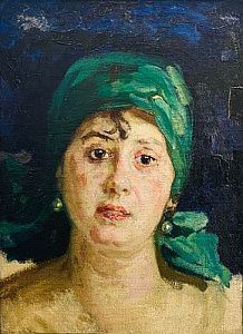 (М)* Мешков Василий Никитич (1868 - 1946) - Портрет жены Леонида Витальевича Собинова. 1930 г. ...