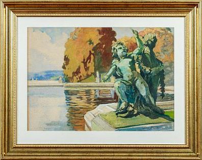 (М) Бенуа Александр Николаевич (1870-1960) - Путти с зеркалом. Статуя Водного Партера в ...