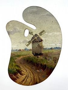 (П) Неизвестный художник Южнорусский пейзаж с мельницей.