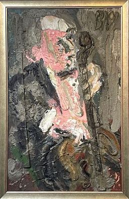 (П) Лукка Валерий Николаевич (1945 г.р.) - Эскиз портрета Ростроповича (Виолончелист). 1992 г. ...