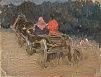 (М) [Предположителено] Коровин Константин Алексеевич (1861-1939) - В телеге. 1910-е гг. Холст ...