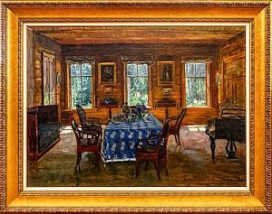 (М) [ТОП-ЛОТ] Жуковский Станислав Юлианович (1875-1944) Старый дом. (Intérieur). 1913 г.