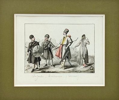 (П) Джованни Антонио Сассо (1809 -1839) - Костюмы народов России. Ингуши и туркмены. Флоренция, ...