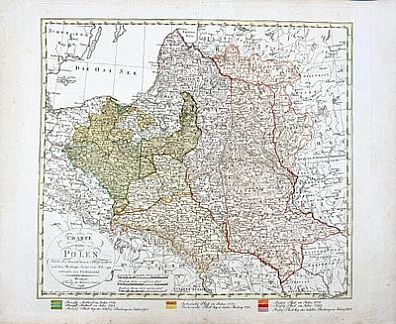 (П) Гюссефельд Франц Людвиг (Franz Ludwig Güssefeld; 1744-1807) - Карта Польши. Веймар, 1796 г. ...