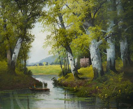 Minna Bachmann (ок. 1860-1887) Летний пейзаж. 1880-е гг.