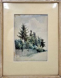 (П) [Приписывается] Бенуа Альберт Николаевич (1852–1936) - Летний пейзаж. 1910 г. Бумага, ...