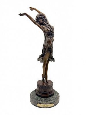 (П) Claire Jeanne Roberte Colinet ( 1880-1950 ) - Скульптура Танцовщица, бронза