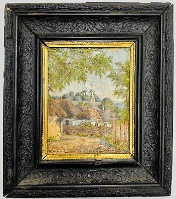 (М) Сангурский Вонифатий (Бонифаций) Матвеевич (1864-1926) - Сельский пейзаж, 1886 г. Холст, ...