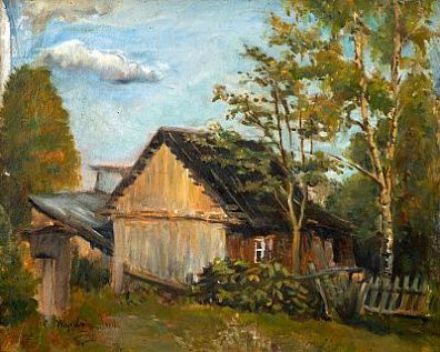 (М) [Приписывается] Жуковский Станислав Юлианович (1875-1944) - Летний пейзаж с домом. 1904 г. ...