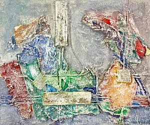 (П) Уконин (Яблонский) Сергей (1953 г.р.) - Ландшафт. 1980 г. Темпера, масляные краски, левкас, ...
