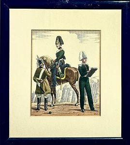 (М) Пархаев Олег Константинович (г.р. 1954) "Униформа русской армии времен императора Николая I. Нижний чин армейской пехоты, обер-офицер армейской кавалерии (драгун) и обер-офицер инженерных войск (сапер). 1992 г.