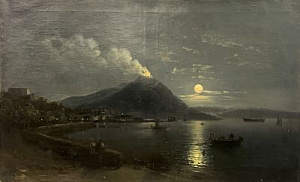Кассеси Габриэло Бартоломео (1840-1900) Везувий в лунную ночь. Последняя четверть XIX века