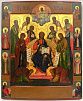 (П) Большой размер. Икона. Спас на троне. Ярославская школа. Первая половина XIX в. Дерево, ...