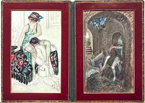 (М) [ТОП-ЛОТ] Кустодиев Борис Михайлович (1878-1927) Эротический рисунок. 1923, 1925 гг.