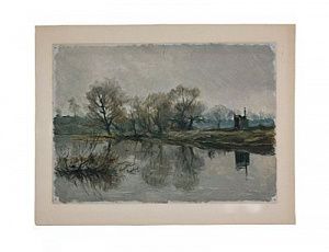 (П) Фролов Сергей Кузьмич (1924-1998) - Стрельна. 1954 г. Картон, масло. 22 х 32 см Фролов ...