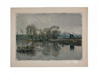 (П) Фролов Сергей Кузьмич (1924-1998) - Стрельна. 1954 г. Картон, масло. 22 х 32 см Фролов ...
