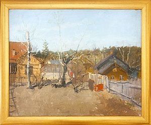 (М) Радимов Павел Александрович (1887-1967) - Весенний пейзаж. 1964-1966 гг. Картон ...