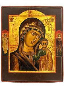 (М) Казанская икона Божьей Матери. Вторая половина XIX в. Дерево, темпера. 31 х 26 см