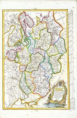 (П) Филипп Прето (1708-1787) - картограф; Жан Эмануэль Жером Валле (1722-1762) - гравёр Новая карта Российской империи. Европейская часть. 1769 г.