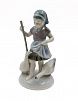 (П) Девочка с гусями. Metzler & Ortloff Porcelain. Германия, XX в. Фарфор, подглазурная ...