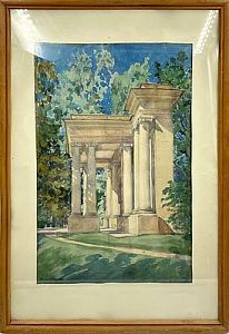 (П) [Приписывается] Лансере Николай Евгеньевич (1879 — 1942) Березовый павильон в Гатчине 1906 г.