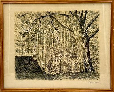 (П) Верейский Георгий Семенович (1886-1962) - По грибы. Бумага, литография. 52 х 42 см