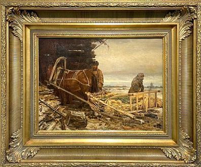 (П) Максимов Василий Максимович (1844 - 1911) - Любша. 1869 г. Холст, масло. 38 х 50,1 см. ...