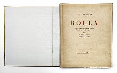 (П) Мюссе Альфред. Ролла. Тридцать три гравюры офортом и сухой иглой, гравированные Альмери Лобель-Ришем. [ALFRED DE MUSSET. ROLLA. Trente-deux compositions gravées à l'eau-forte et à la pointe-sèche par Le Peintre Graveur LOBEL-RICHE Se trouve chez l'Art