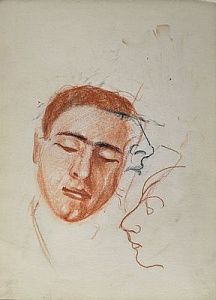 [Мир Искусства] Белкин Вениамин Павлович (1884-1951) - Пушкин. Бумага, тушь 24 х 22,5 см Белкин ...