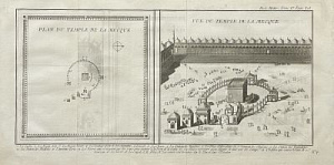 Мекка Мечеть аль-Харам. Саудовская Аравия. Брион Де Ла Тур - художник.1788 г.