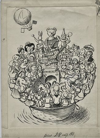 Радлов Николай Эрнестович (1889-1942) Иллюстрация
к книге Э.Эмден
“Дом с волшебными окнами, или в стране бабушки куклы”. 
1941 г.