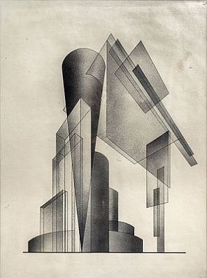 (М) Чернихов Яков Георгиевич (1889-1952) - Композиция. 1920-е гг. Бумага, тушь. 56,2 х 43,6 см ...