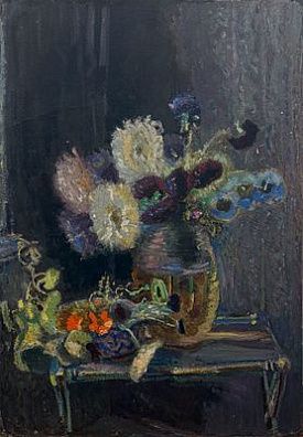 (П) Деопик Валентина Павловна (1907-1990) - Букет на складном столе. Вторая пол. 1940-х - ...
