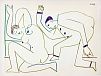 (П) Пикассо Пабло (1881 - 1973) - Игры. 1954 г. Бумага, литография. 26,5 х 35 см Работа из ...