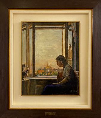 (М) [ТОП-ЛОТ] Юон Константин Фёдорович (1875 - 1958) Девушка у окна. 1920-1930-е гг.