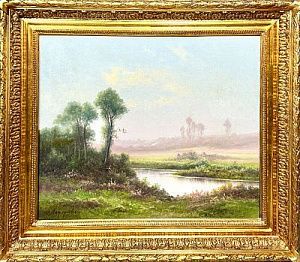 (М) Алферьева Софья Васильевна (1860-1890) - Пейзаж с рекой. 1880-e гг. Холст, масло. 46,5 x 55 ...