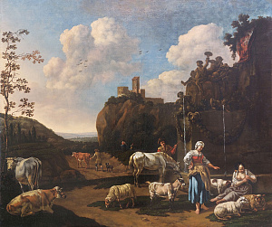 Неизвестный художник Пейзаж со стадом