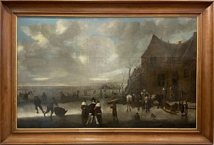 Белт Корнелис (1640 - 1702) Зимний пейзаж 1690 - начало 1700 гг.
