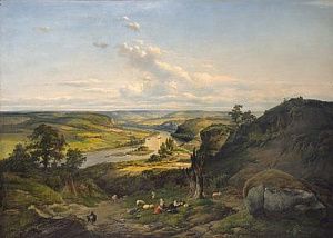 (П) Жан-Батист де Йонге (1785 — 1844) - Европейский пейзаж. первая четверть XIX в. Доска, масло ...