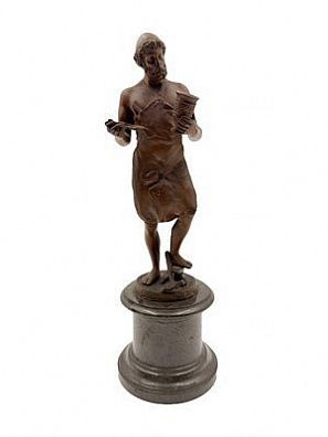 (П) Кабинетная Скульпутра "Кузнец" 1890-е гг. мрамор, бронза 25 см