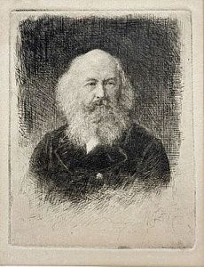 (П) Матэ Василий Васильевич (1856 - ?) - Портрет Ровинского. Конец XIX в. Бумага, офорт 12 х 16 ...
