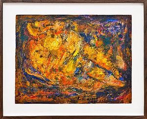 (М) Немухин Владимир Николаевич (1925-2016) - Островок. 1964 г. Бумага, тушь, кисть, темпера ...