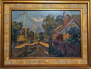 (П) Семёнов Александр Михайлович (1922 — 1984) - Сельская улочка. 1980 г. Холст, масло. 24,5 х ...