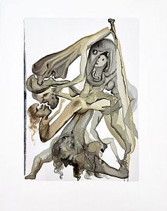 (П) Дали Сальватор (1904-1989) - В круге первом. Прелюбодеи. Иллюстрация к поэме Данте ...
